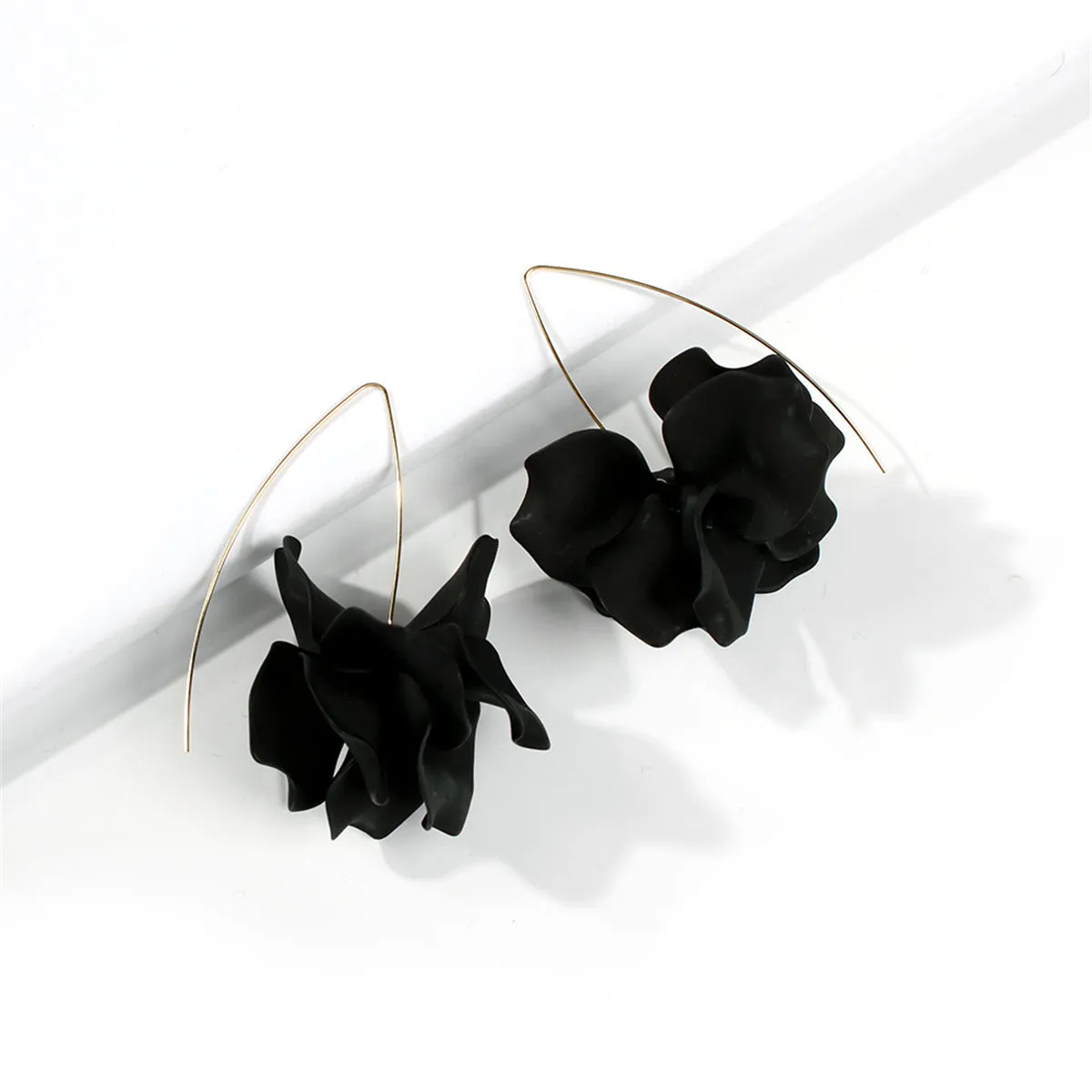 Colored Acrylic & 18K Gold-Plated Petals Drop Earrings