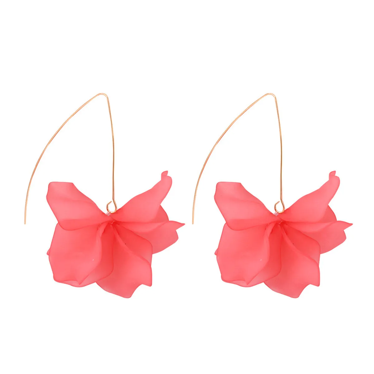 Colored Acrylic & 18K Gold-Plated Petals Drop Earrings