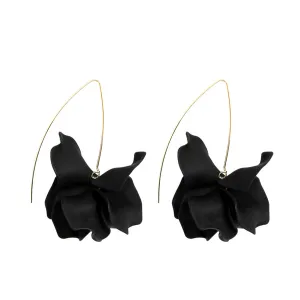 Colored Acrylic & 18K Gold-Plated Petals Drop Earrings