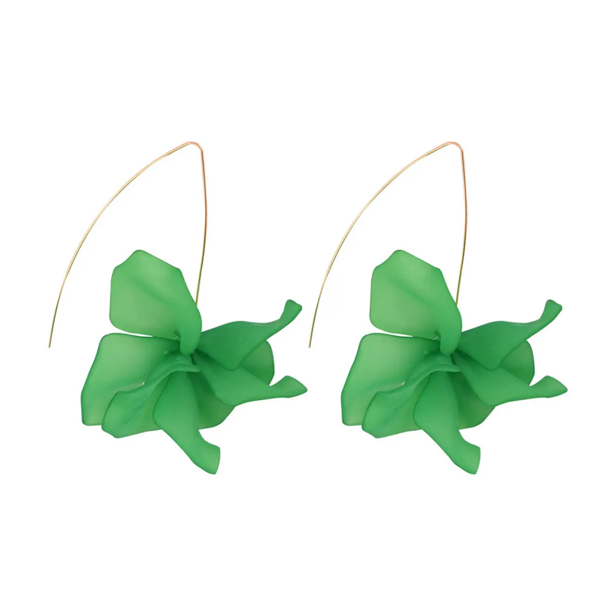 Colored Acrylic & 18K Gold-Plated Petals Drop Earrings