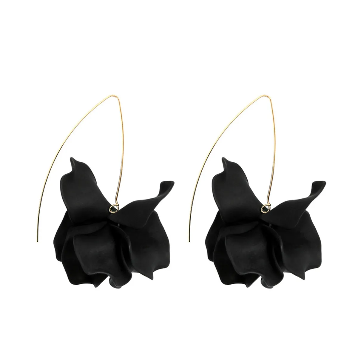 Colored Acrylic & 18K Gold-Plated Petals Drop Earrings