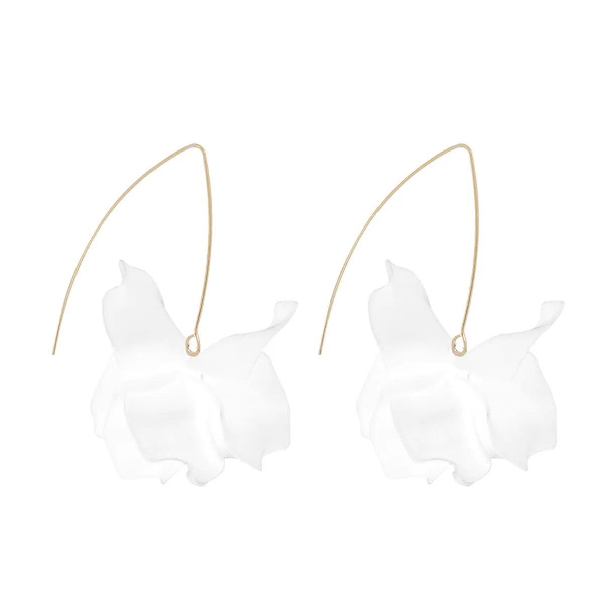 Colored Acrylic & 18K Gold-Plated Petals Drop Earrings