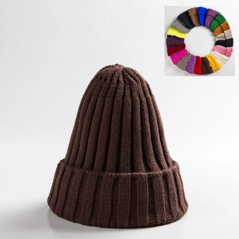 ContiNent 33 Unisex Hat Cotton Blends Solid Warm Soft HIP HOP Knitted Hats Men Winter Caps Women's Skullies Beanies For Girl