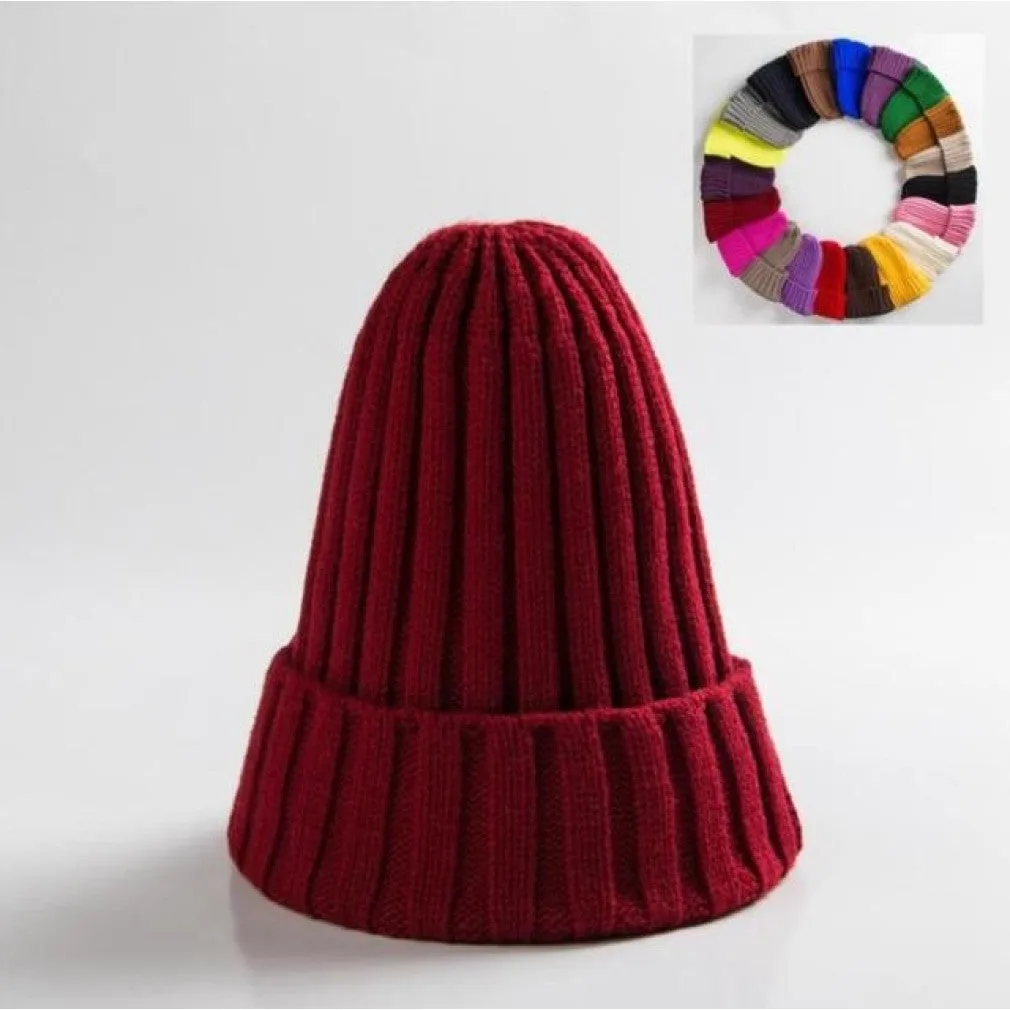 ContiNent 33 Unisex Hat Cotton Blends Solid Warm Soft HIP HOP Knitted Hats Men Winter Caps Women's Skullies Beanies For Girl