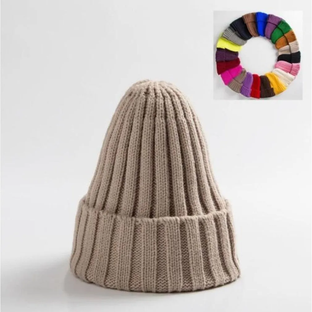ContiNent 33 Unisex Hat Cotton Blends Solid Warm Soft HIP HOP Knitted Hats Men Winter Caps Women's Skullies Beanies For Girl