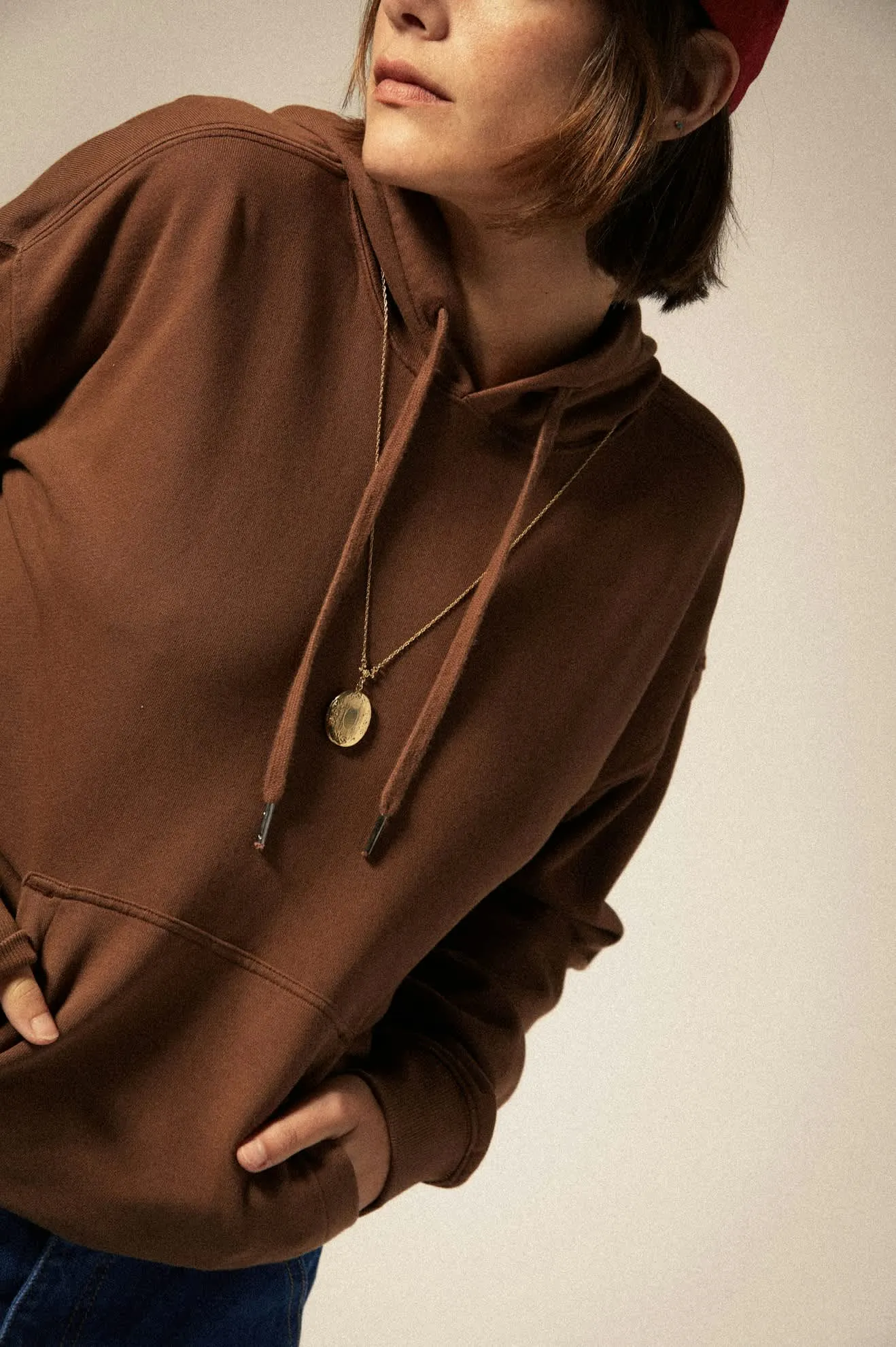 Cross Loop French Terry Hoodie - Pinecone Brown