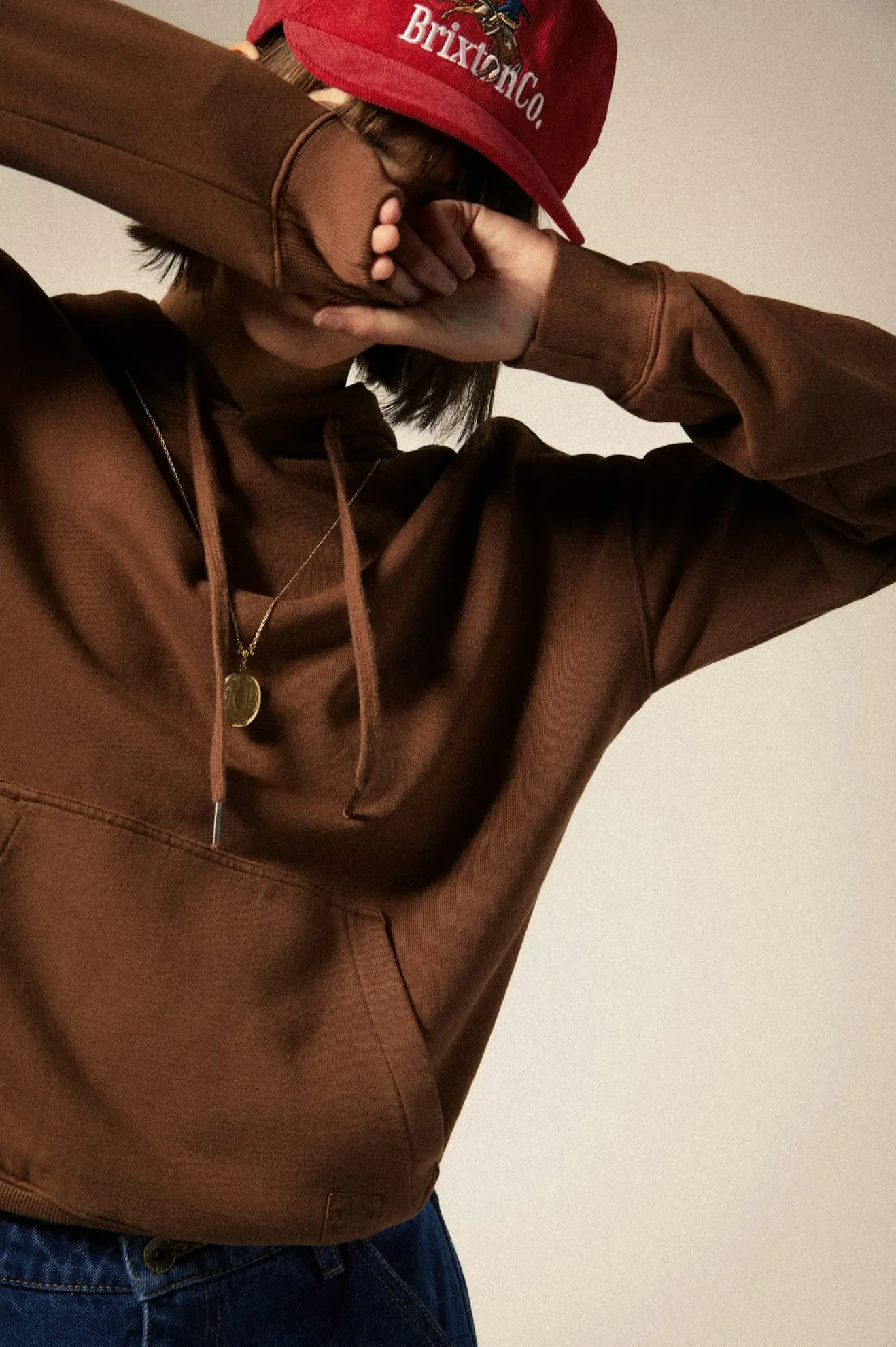 Cross Loop French Terry Hoodie - Pinecone Brown