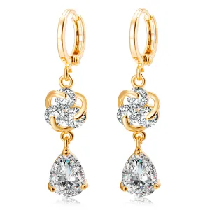 Crystal & Cubic Zirconia Swirl Drop Earrings