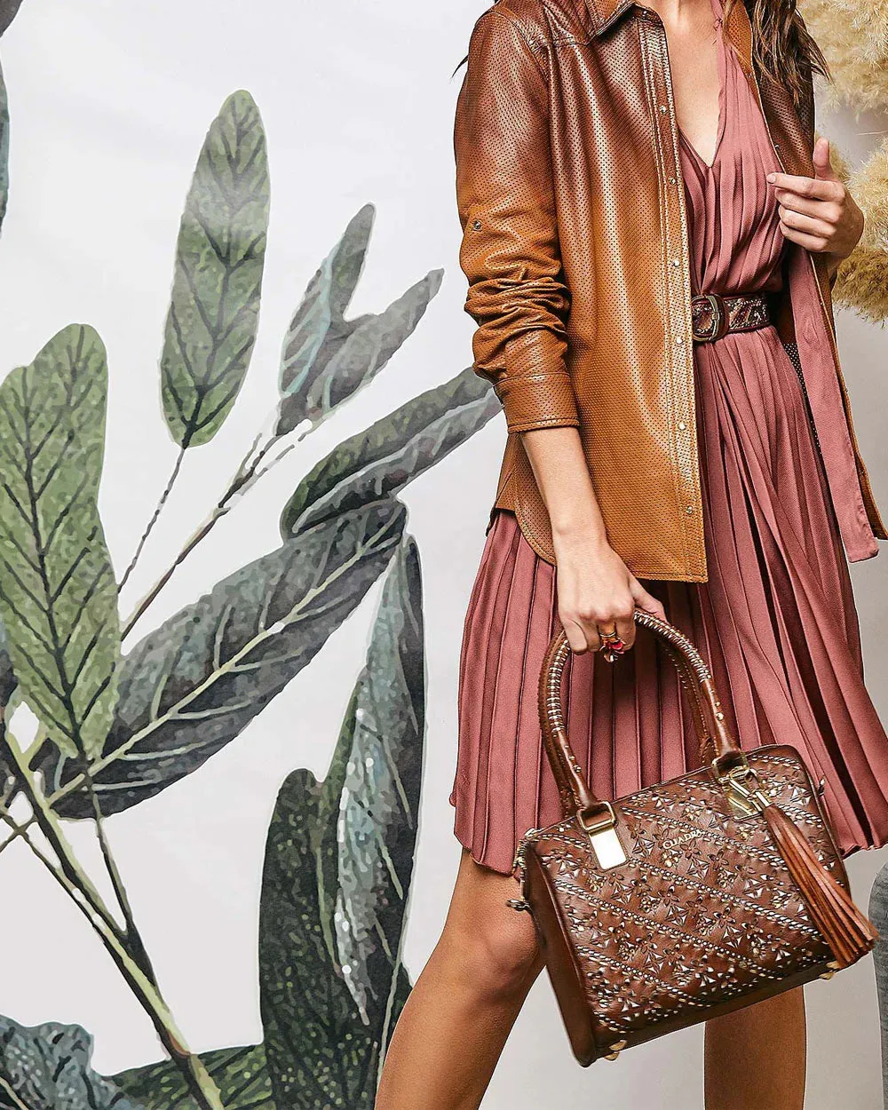 Cuadra Bovine Brown Bowling Handbag