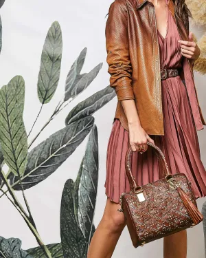 Cuadra Bovine Brown Bowling Handbag