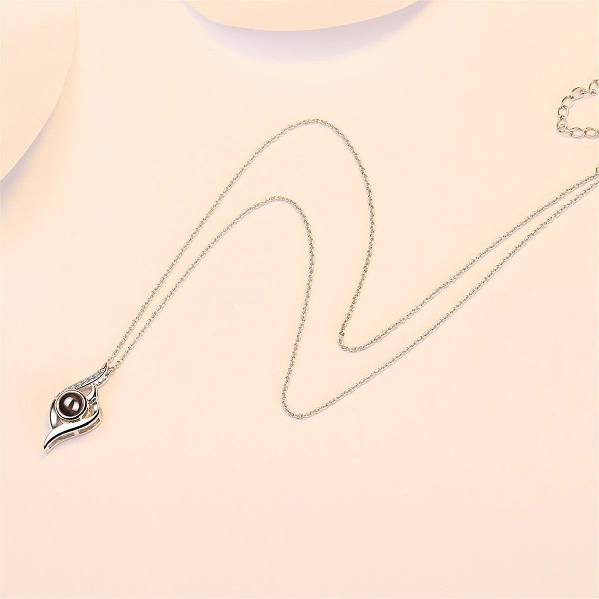 Cubic Zirconia & 18K Rose Gold-Plated Swirl Pendant Necklace