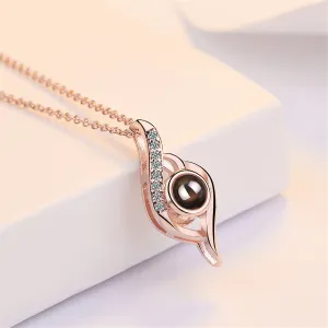 Cubic Zirconia & 18K Rose Gold-Plated Swirl Pendant Necklace