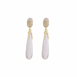 Cubic Zirconia & Pearl 18K Gold-Plated Drop Earrings