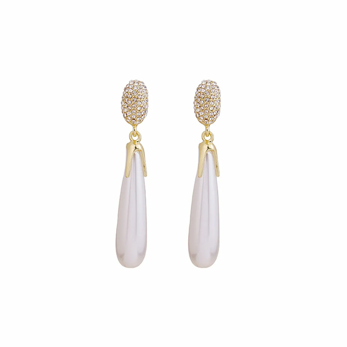 Cubic Zirconia & Pearl 18K Gold-Plated Drop Earrings