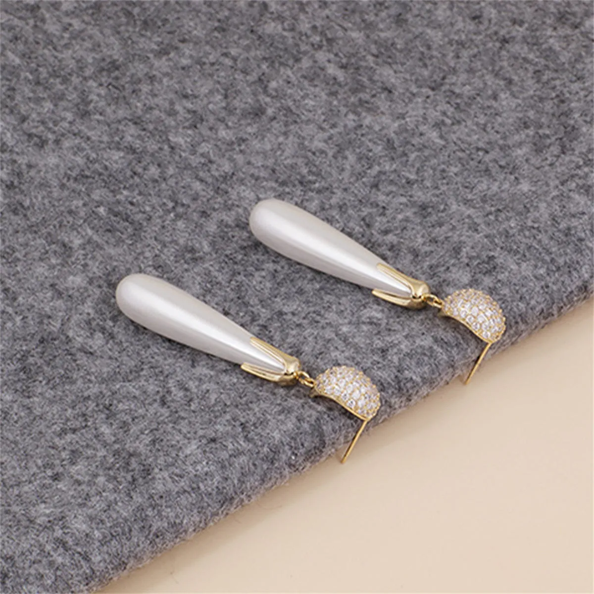 Cubic Zirconia & Pearl 18K Gold-Plated Drop Earrings