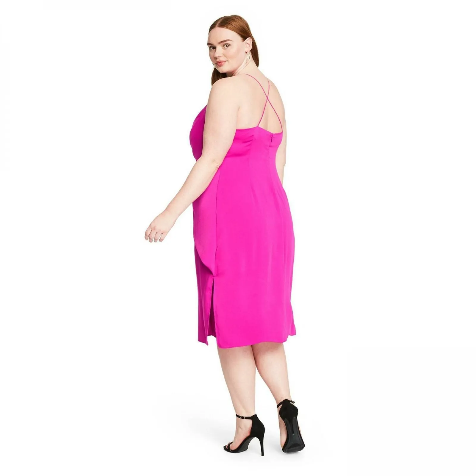 CUSHNIE for TRGT Women's Twist-Front V-Neck Midi Dress