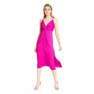 CUSHNIE for TRGT Women's Twist-Front V-Neck Midi Dress