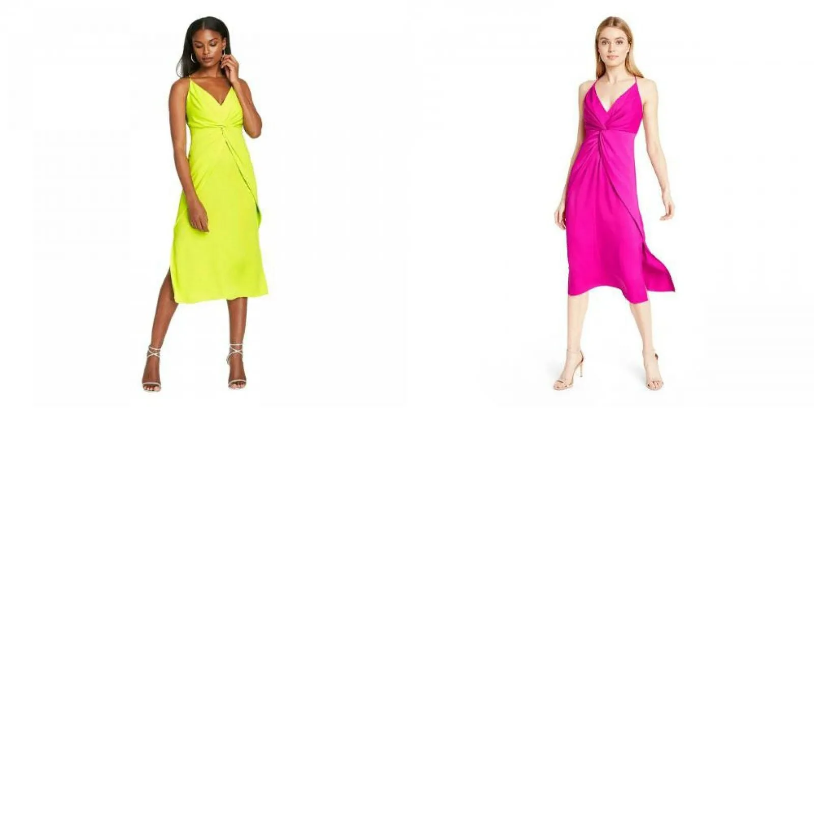 CUSHNIE for TRGT Women's Twist-Front V-Neck Midi Dress