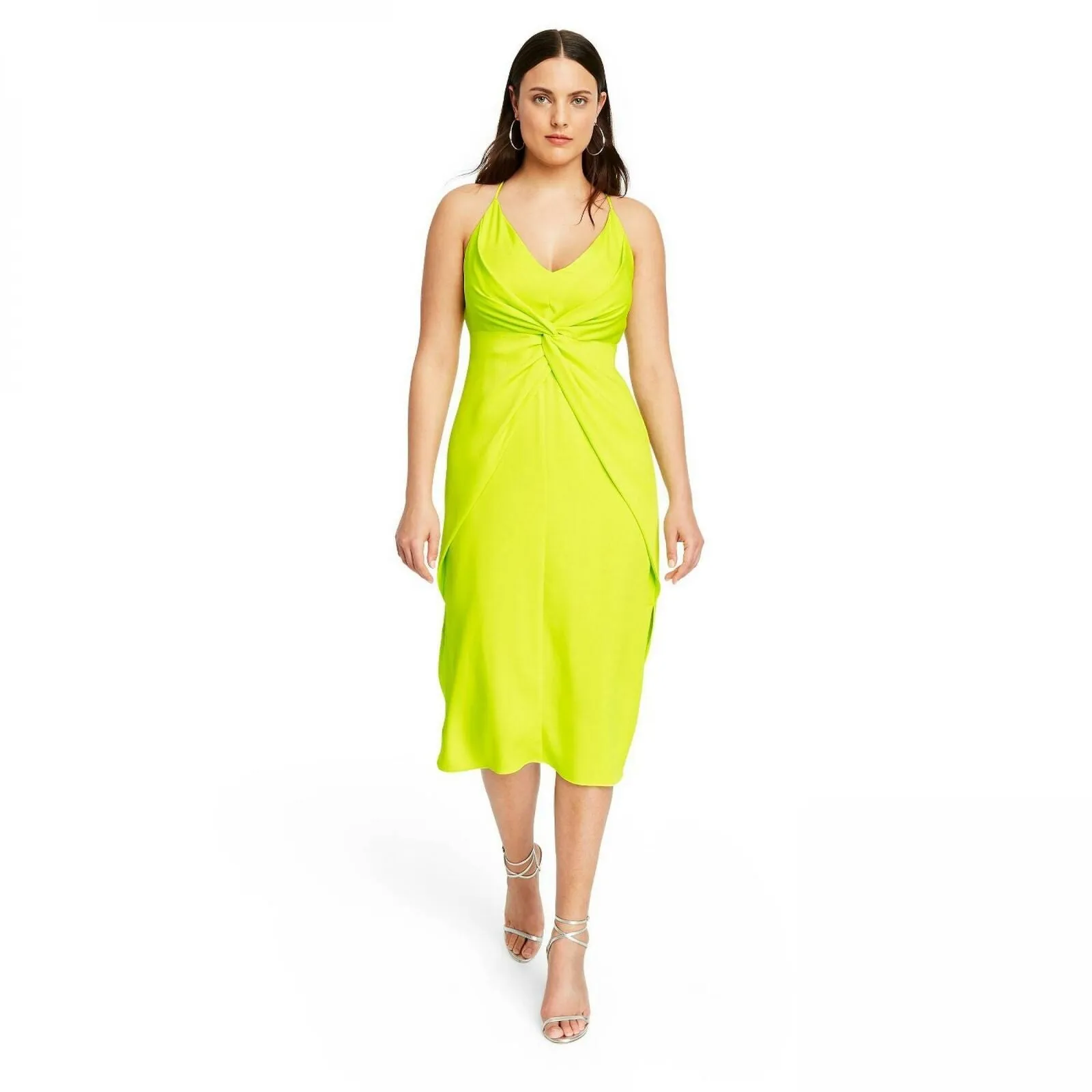CUSHNIE for TRGT Women's Twist-Front V-Neck Midi Dress