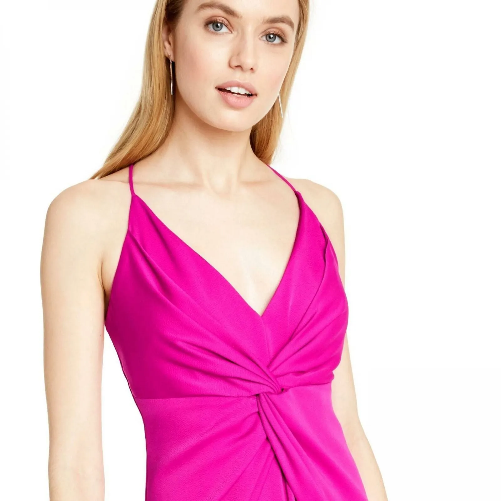 CUSHNIE for TRGT Women's Twist-Front V-Neck Midi Dress