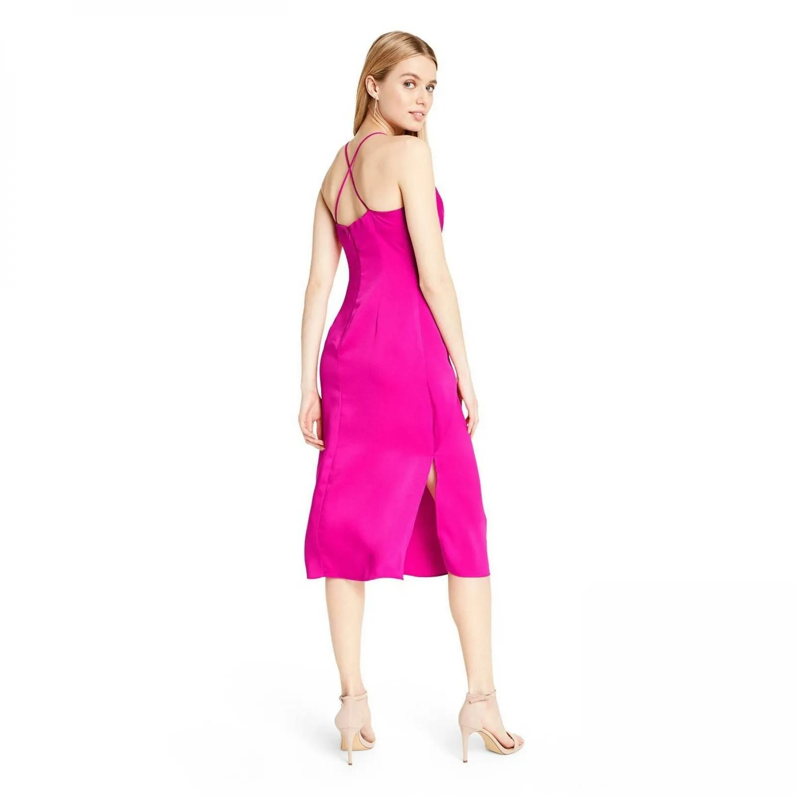 CUSHNIE for TRGT Women's Twist-Front V-Neck Midi Dress