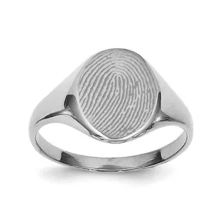 Custom Women's Fingerprint Oval Signet Ring Jewelry