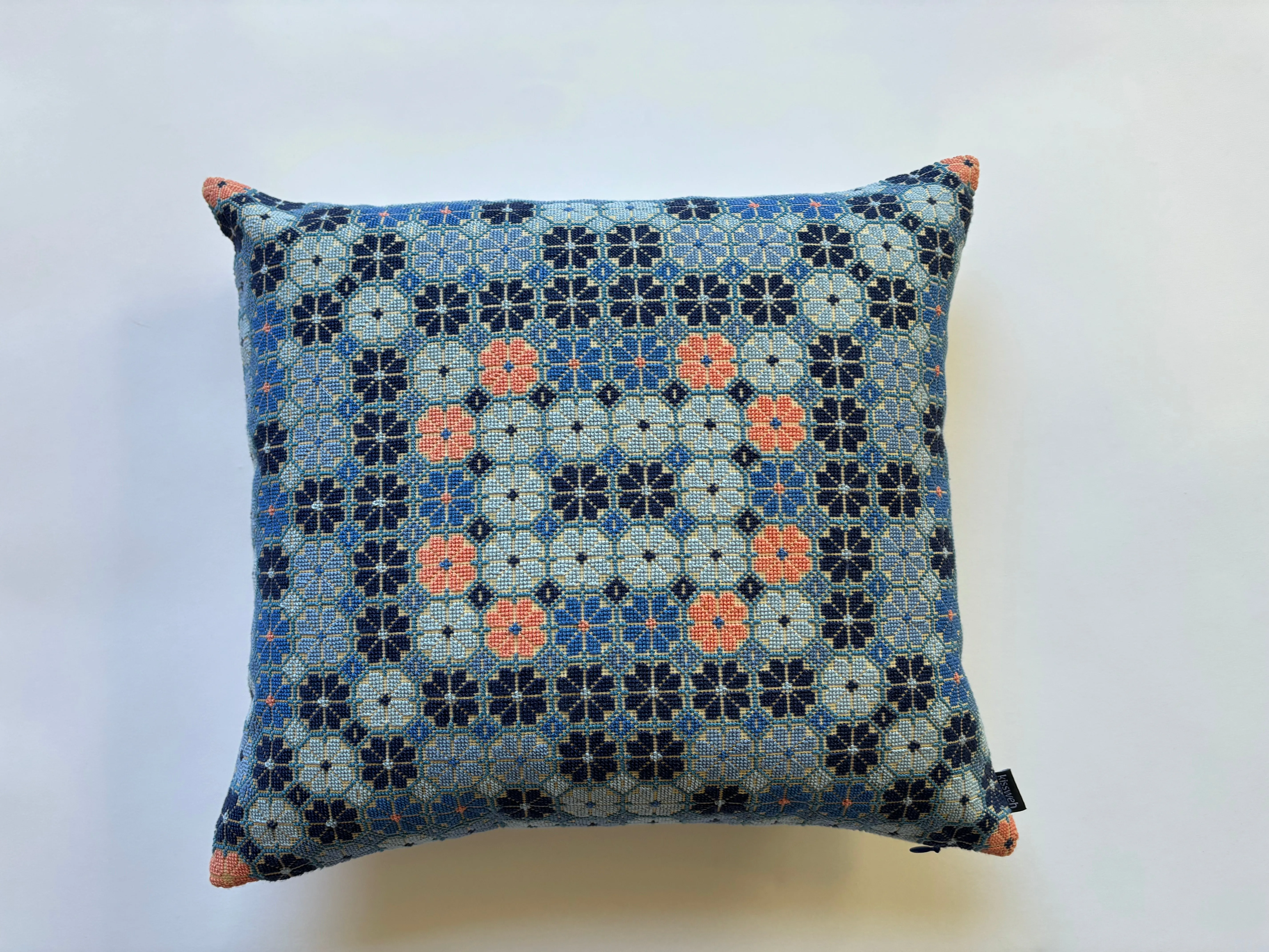 Damask Rose - Indigo & Peach