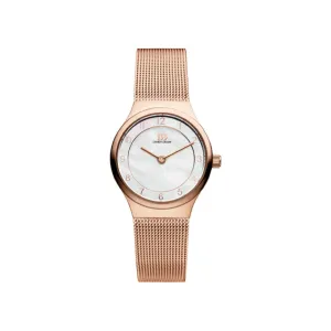 Danish Design Women's 26mm Rose Gold-Tone Steel Bracelet & Case Quartz MOP Dial Analog Watch