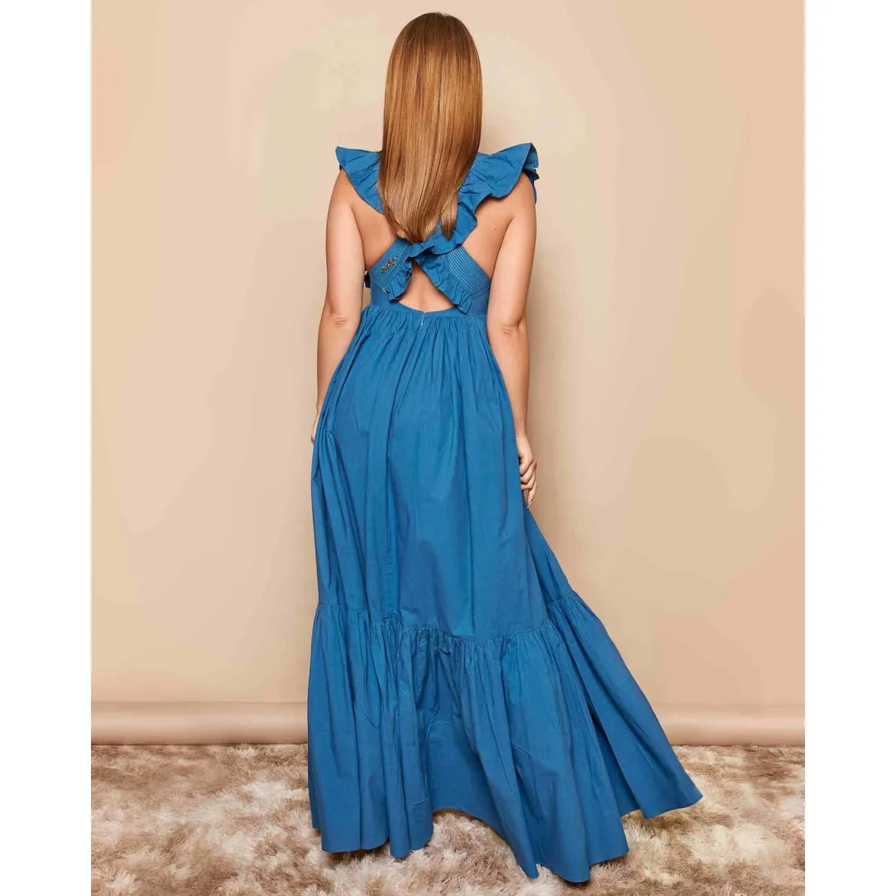 Deco Teal Maxi Dress