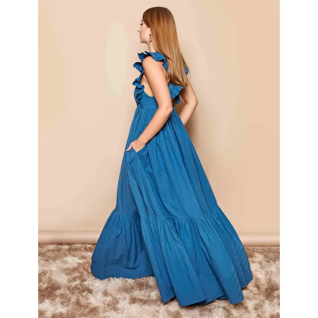 Deco Teal Maxi Dress