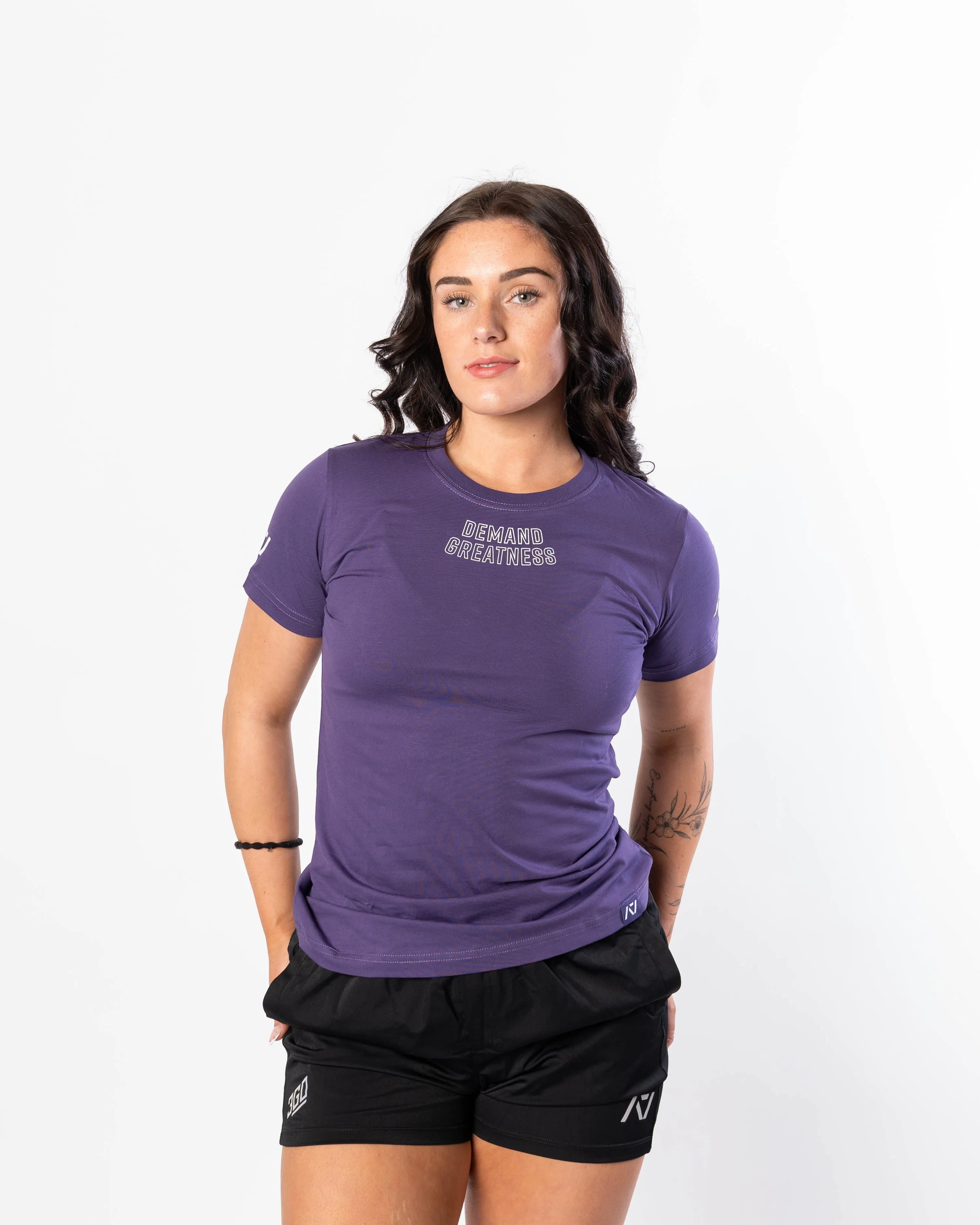 Demand Greatness True-Fit Women's Meet Shirt - IPF Approved - Purple