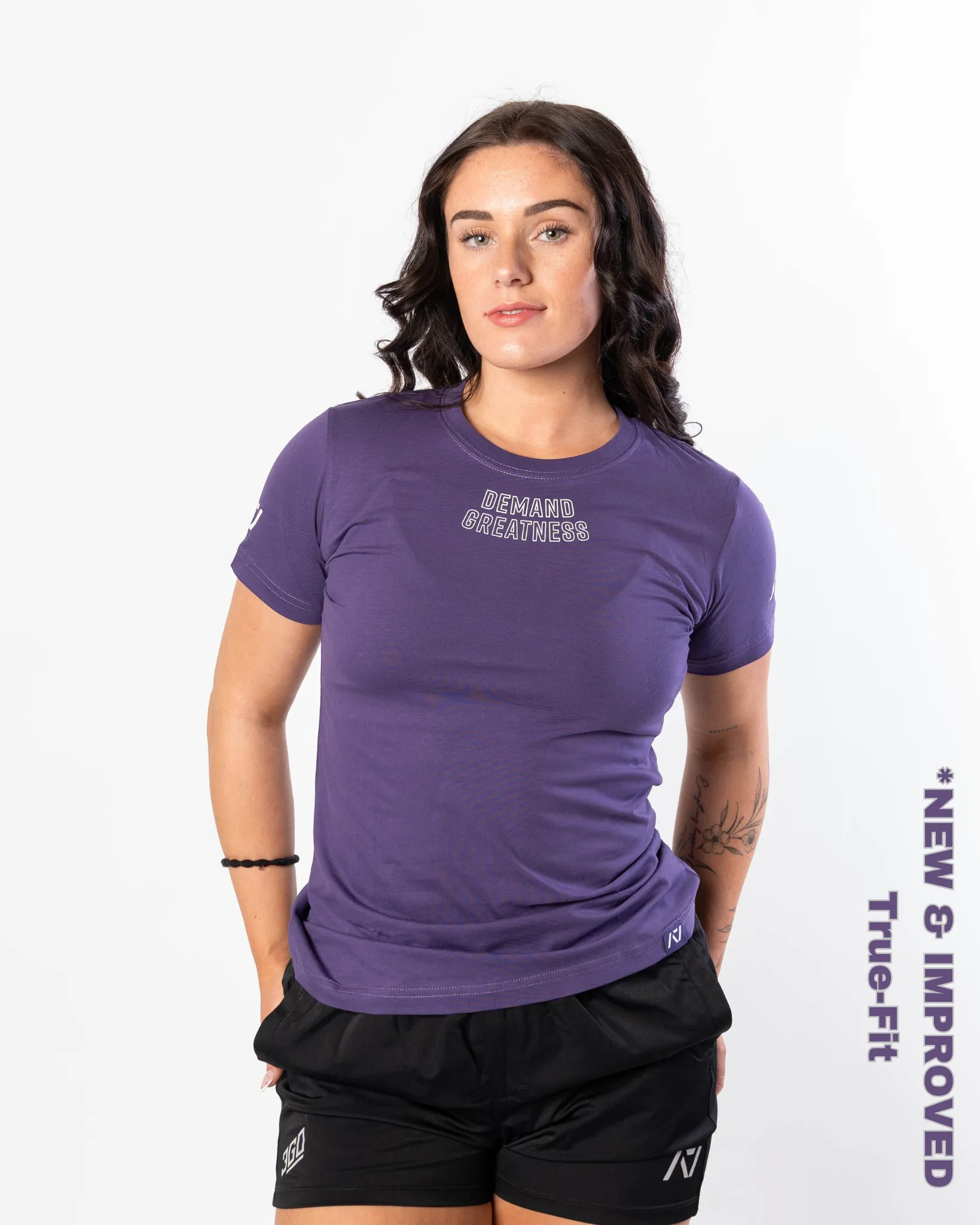 Demand Greatness True-Fit Women's Meet Shirt - IPF Approved - Purple