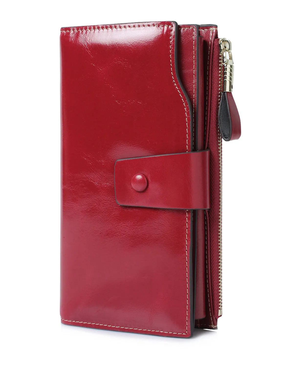 Demon&Hunter Women's RFID Blocking Large Capacity Luxury Wax Genuine Leather Purse Wallet DZA2083 UPC:645080842920