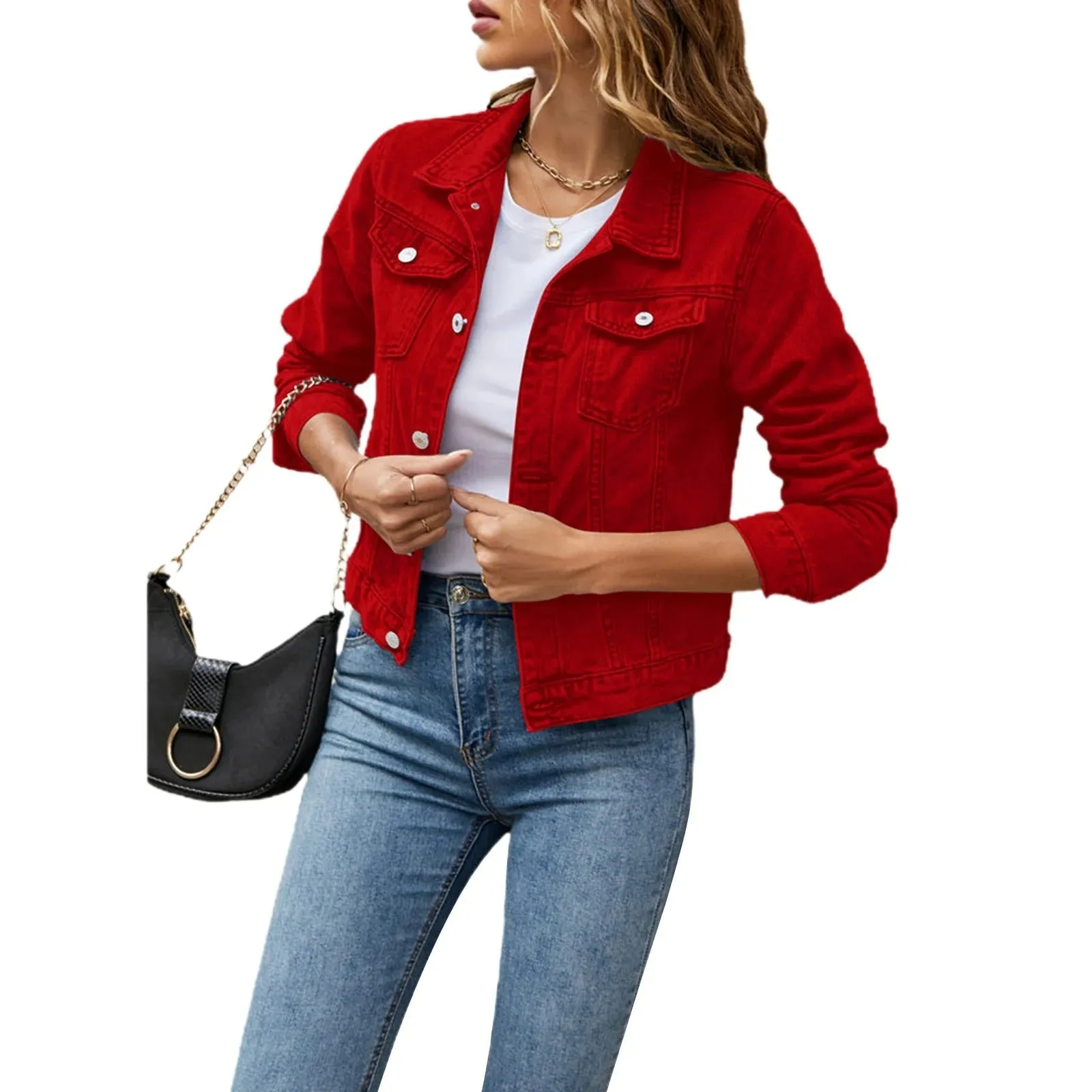 Denim Aura™ | Women's Button-Up Denim Jacket | Classic Fit, Durable Fabric & Stylish Design