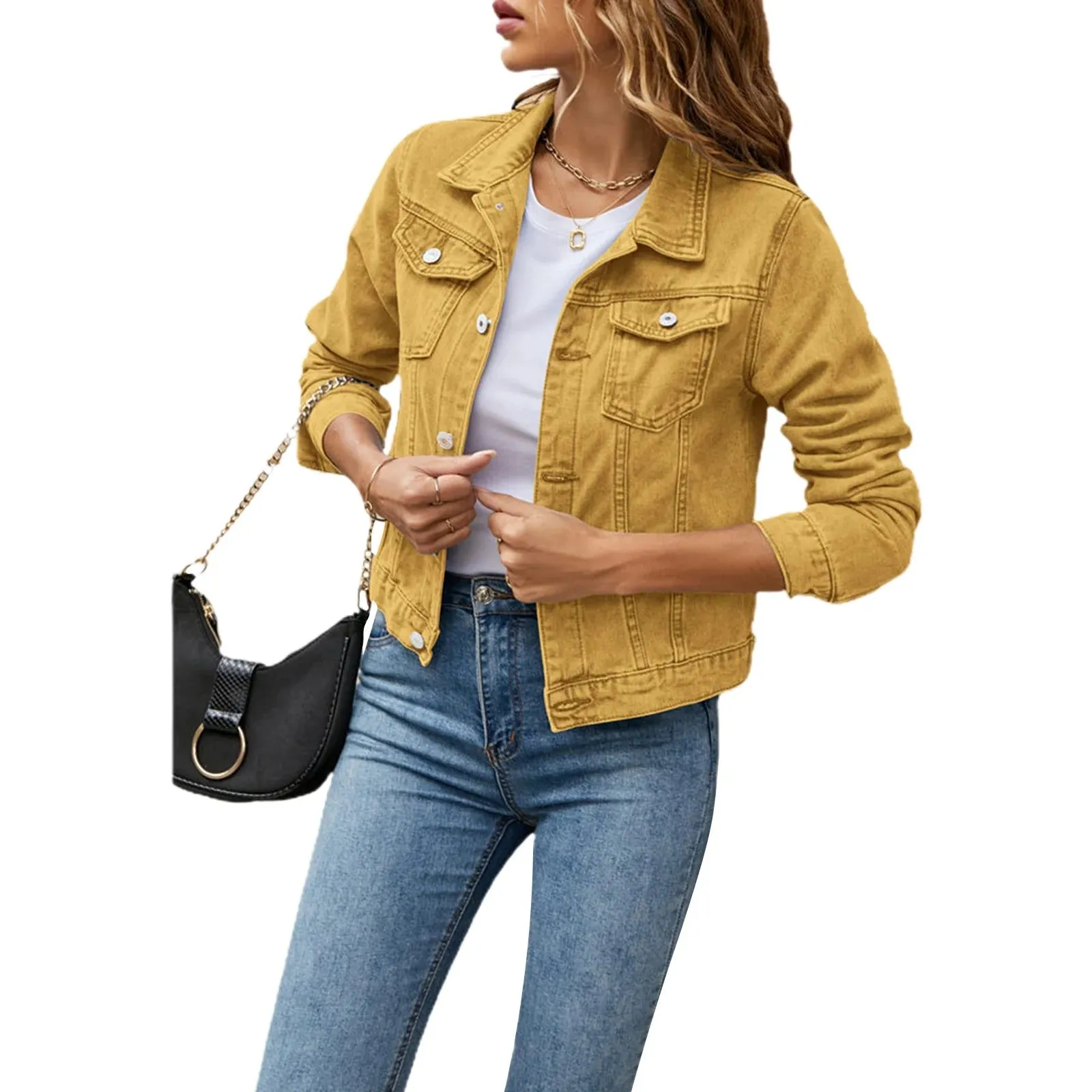 Denim Aura™ | Women's Button-Up Denim Jacket | Classic Fit, Durable Fabric & Stylish Design