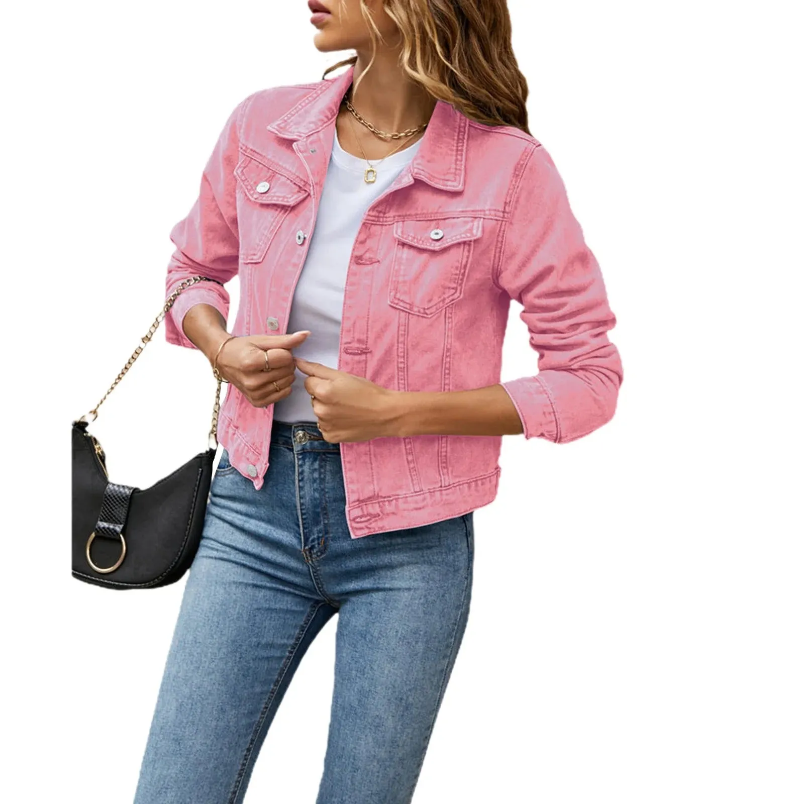 Denim Aura™ | Women's Button-Up Denim Jacket | Classic Fit, Durable Fabric & Stylish Design