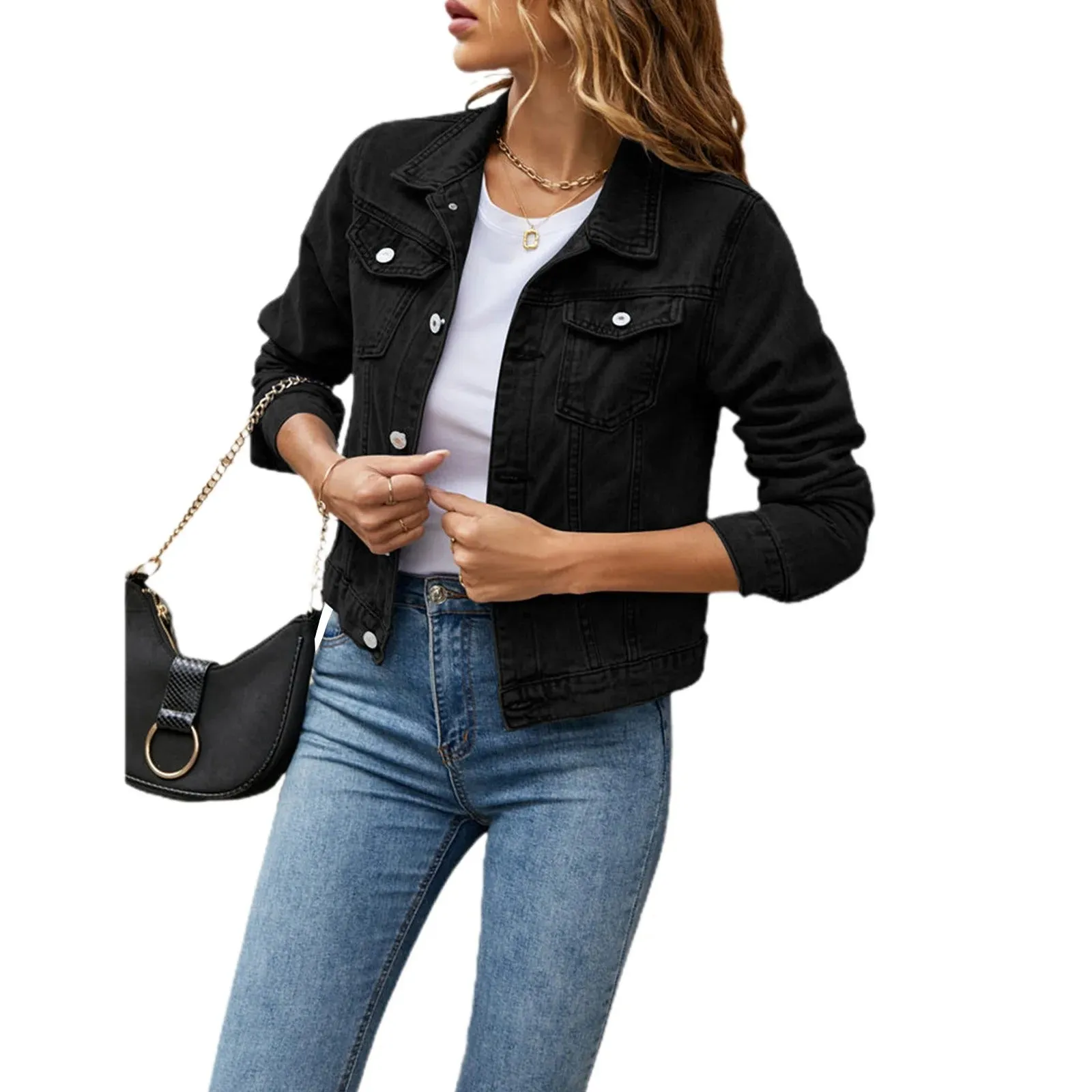Denim Aura™ | Women's Button-Up Denim Jacket | Classic Fit, Durable Fabric & Stylish Design