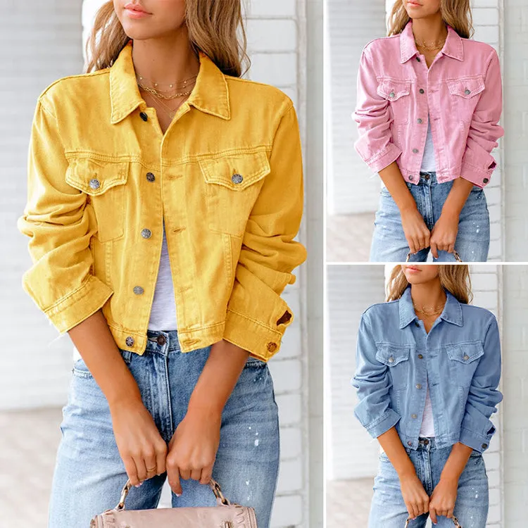 DenimDrape™ | Women's Classic Button-Up Denim Jacket | Lightweight, Casual Fit & Durable Fabric