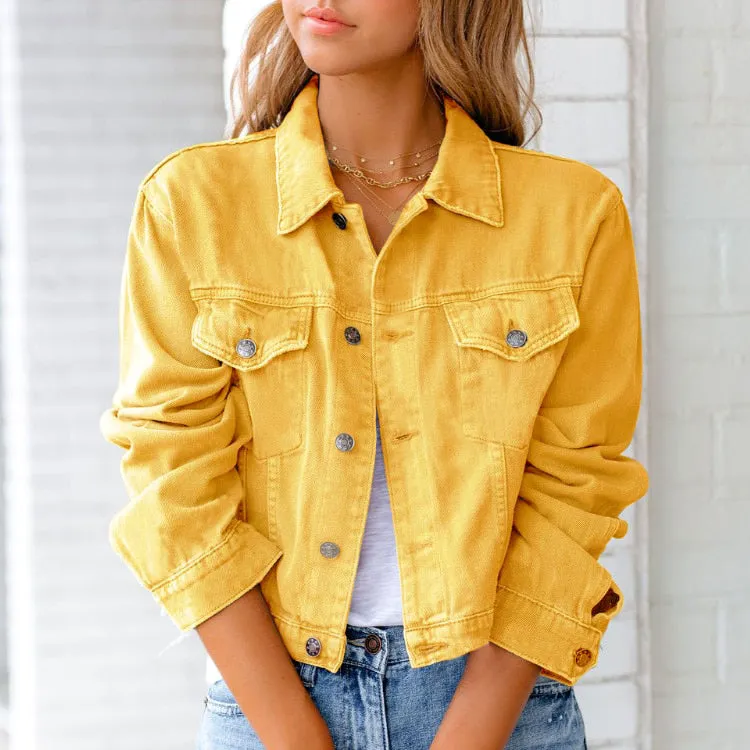 DenimDrape™ | Women's Classic Button-Up Denim Jacket | Lightweight, Casual Fit & Durable Fabric