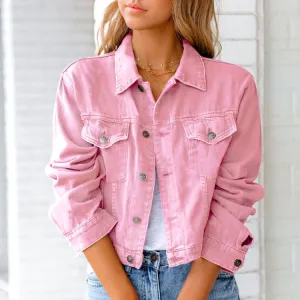 DenimDrape™ | Women's Classic Button-Up Denim Jacket | Lightweight, Casual Fit & Durable Fabric