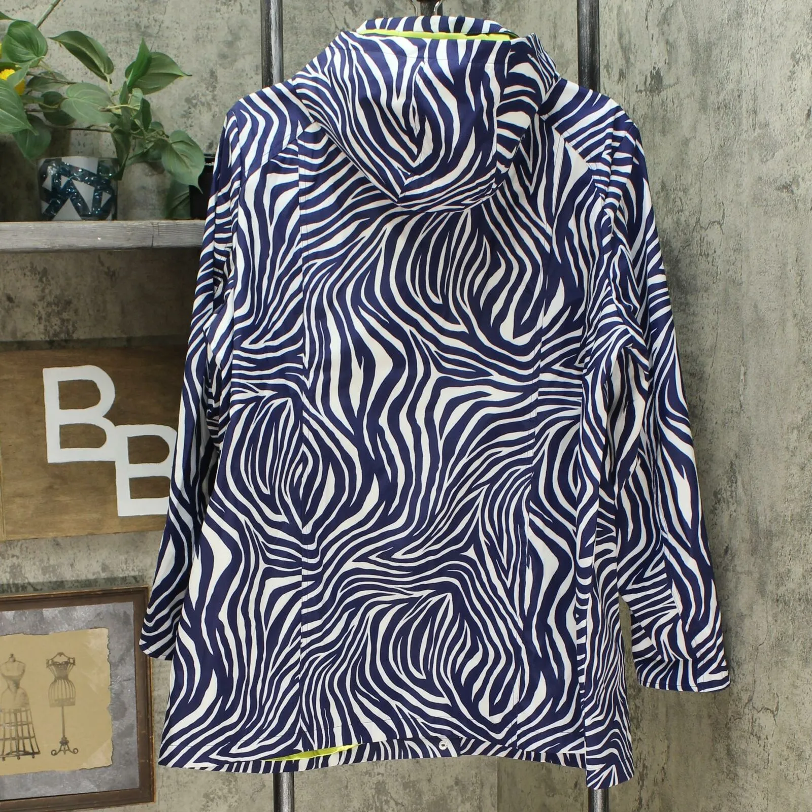 Dennis Basso Women's Plus Size Printed Water Resistant Jacket with Detachable Hood