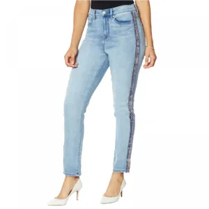 DG2 by Diane Gilman Women's Classic Stretch Boucle Stripe Skinny Jeans