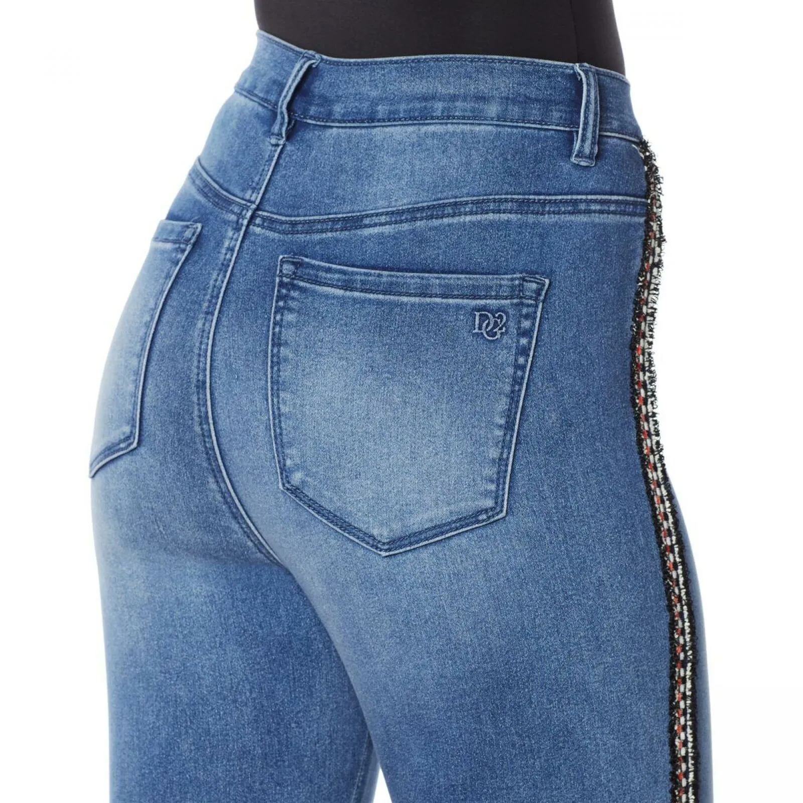 DG2 By Diane Gilman Women's Petite Side Stripe Skinny Jeans