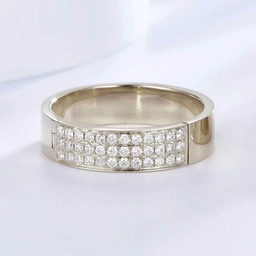 Diamond Clasp Secret Message Couple Ring