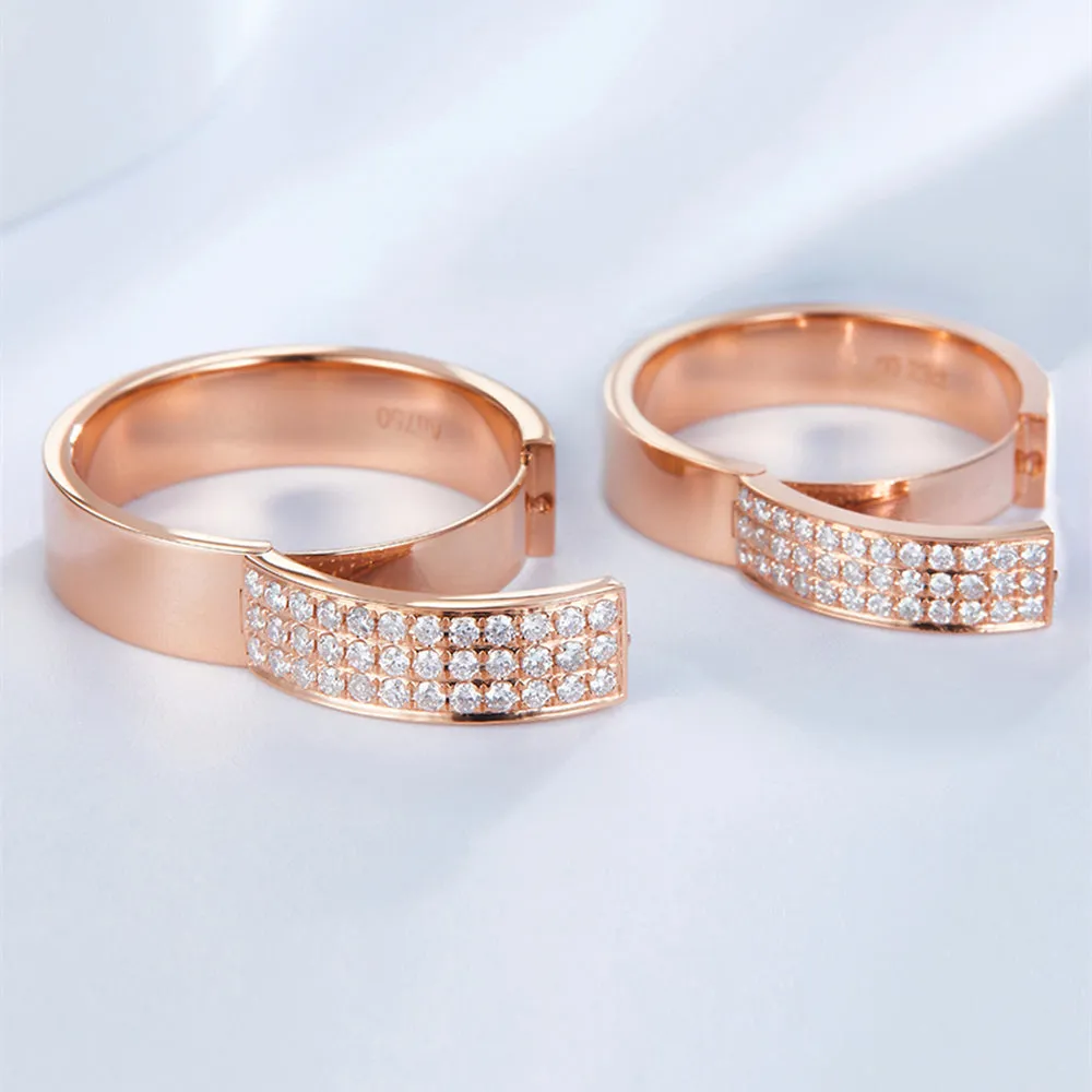 Diamond Clasp Secret Message Couple Ring
