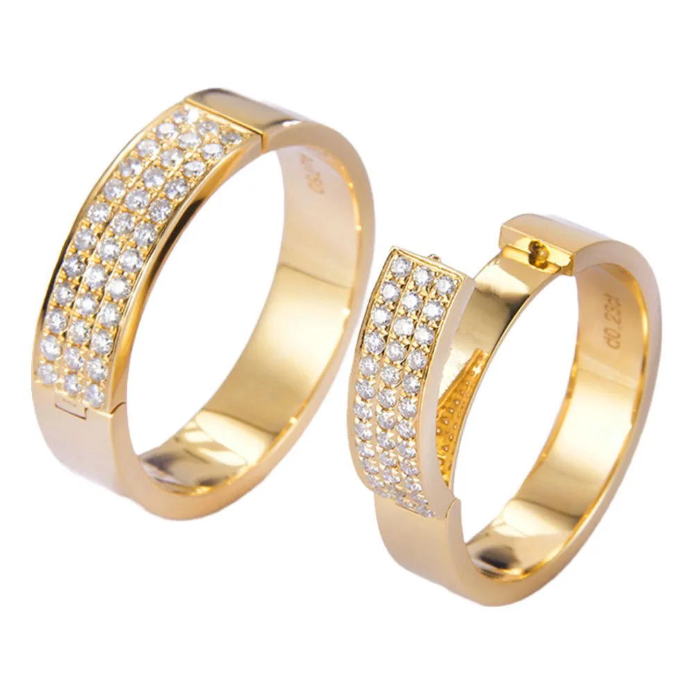 Diamond Clasp Secret Message Couple Ring