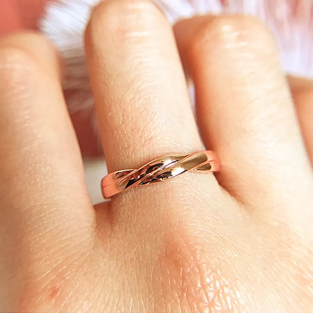 Diamond Twist Band Matching Couple Wedding Ring