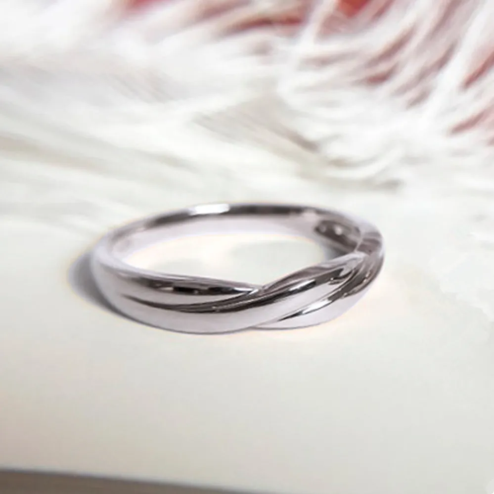 Diamond Twist Band Matching Couple Wedding Ring