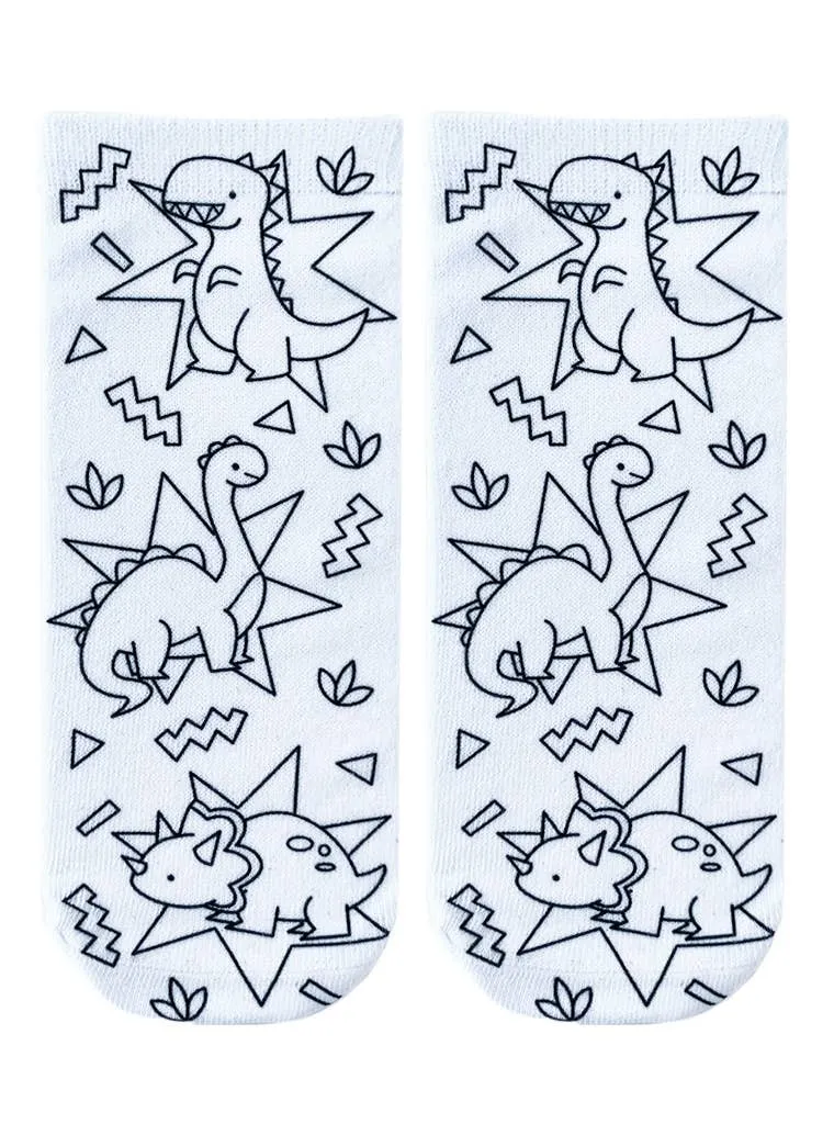 Dinosaur  DIY coloring kit ankle socks
