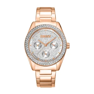 DKNY EVENING Women's Silver Powder Dial Stainless Steel Watch